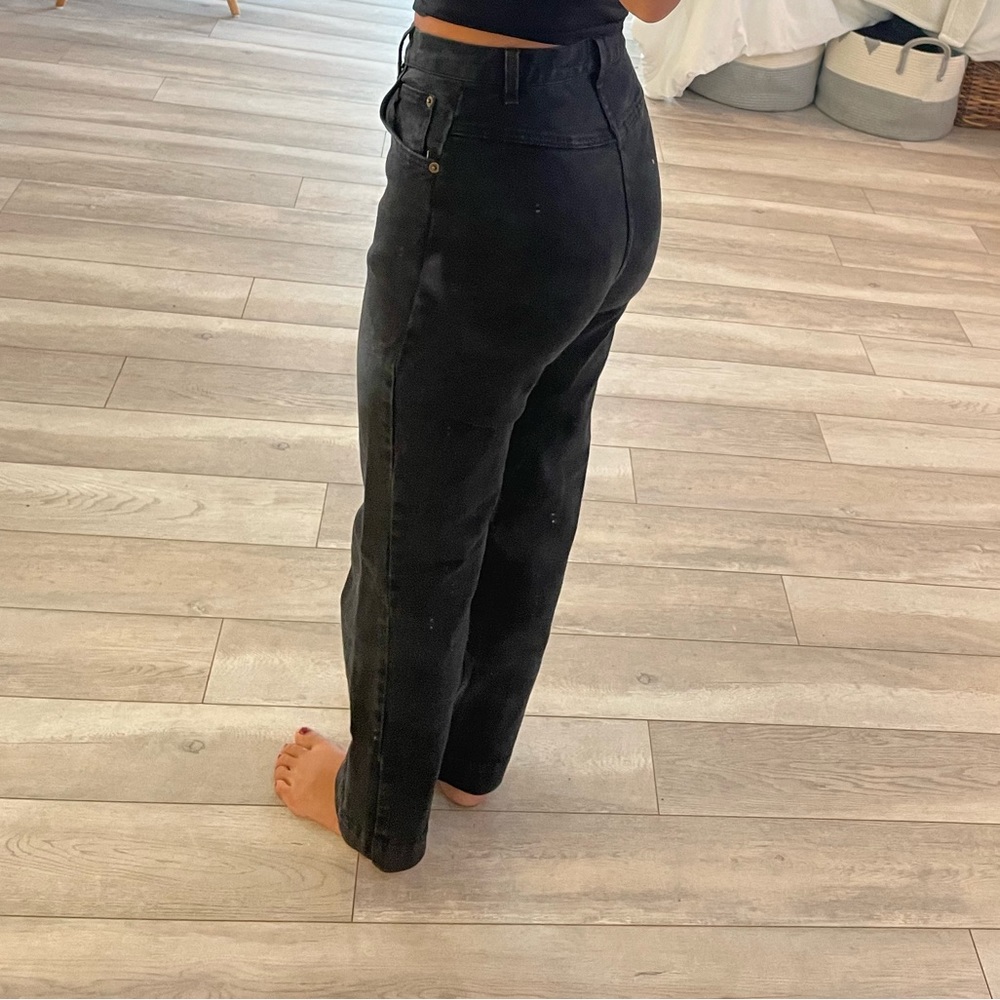 Black straight leg high waisted vintage jeans